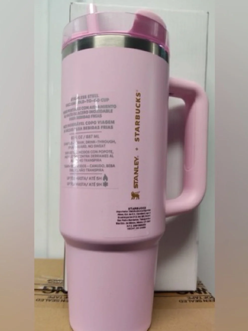 Stanley Starbucks flowstate cold 40oz Pink viral Tumbler water bottle cup straw - Picture 3 of 5